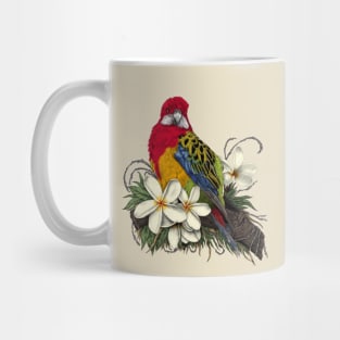 Eastern Rosella and Plumerias Mug